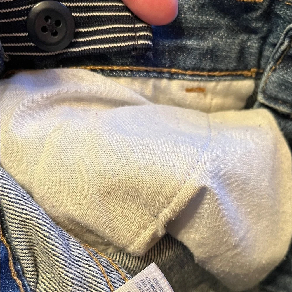 OshKosh B'gosh 7 boys Blue 100% Cotton Denim Jean Shorts adjustable waist EUC